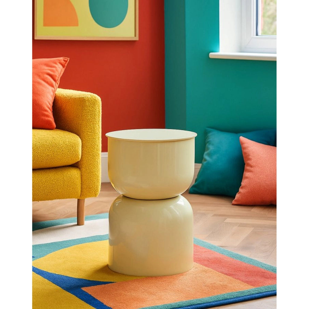 Tavolino VKH1079, Beige, Metallo, 31x31x46 cm