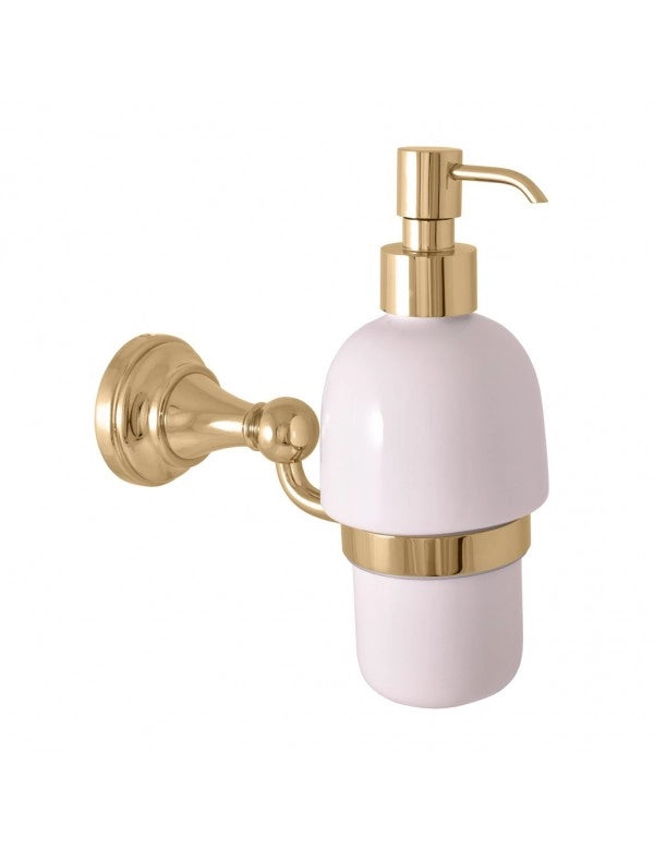 Dispenser di sapone retrò MORAVA in ottone dorato 18,1x7,15 x19 cm