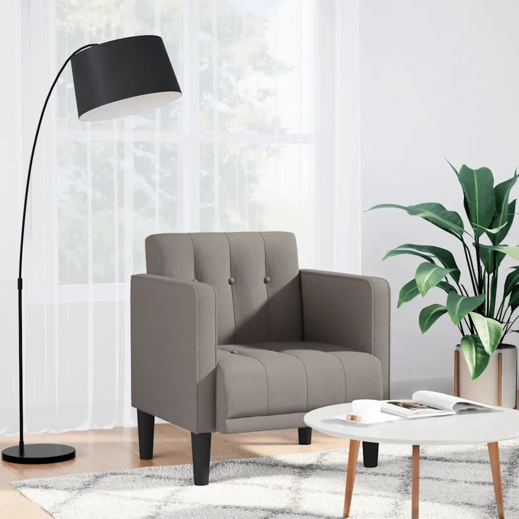 Divano Sedia con Braccioli Tortora 53 cm in Tessuto 4100547