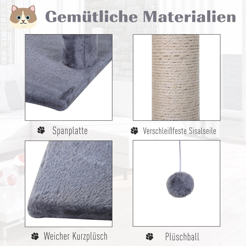 TIRAGRAFFI GATTO Con amaca 50x36x70 cm Grigio in peluche