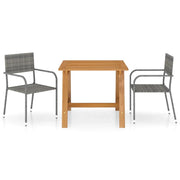 Set da pranzo da giardino per esterni 3 pezzi mobili grigi 02_0013609