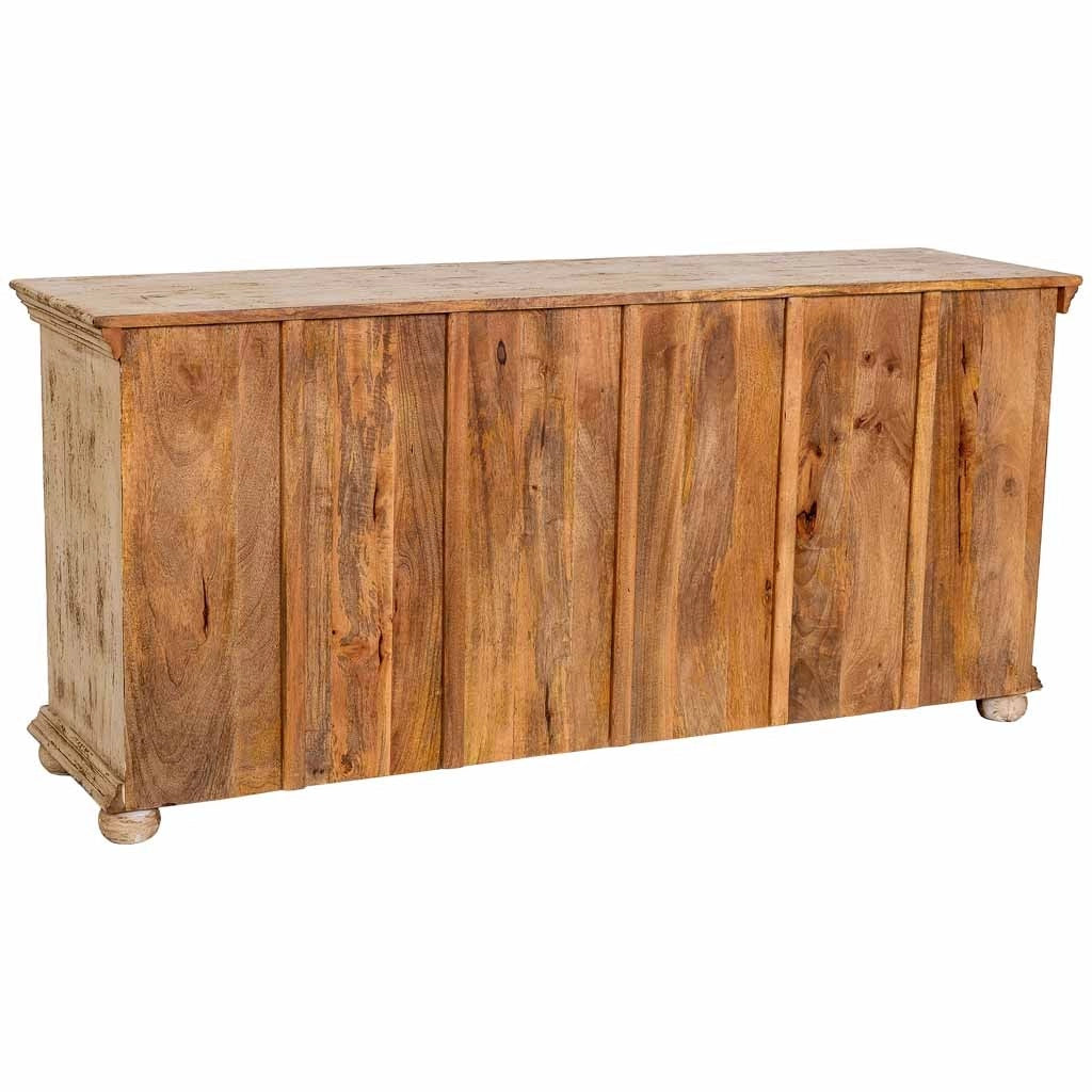 Credenza artigianale in legno beige 165x45x76h cm