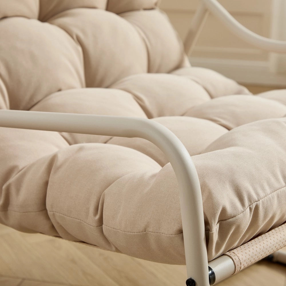 Poltrona a Dondolo con Cuscino ¨C Xylo ¨C Beige