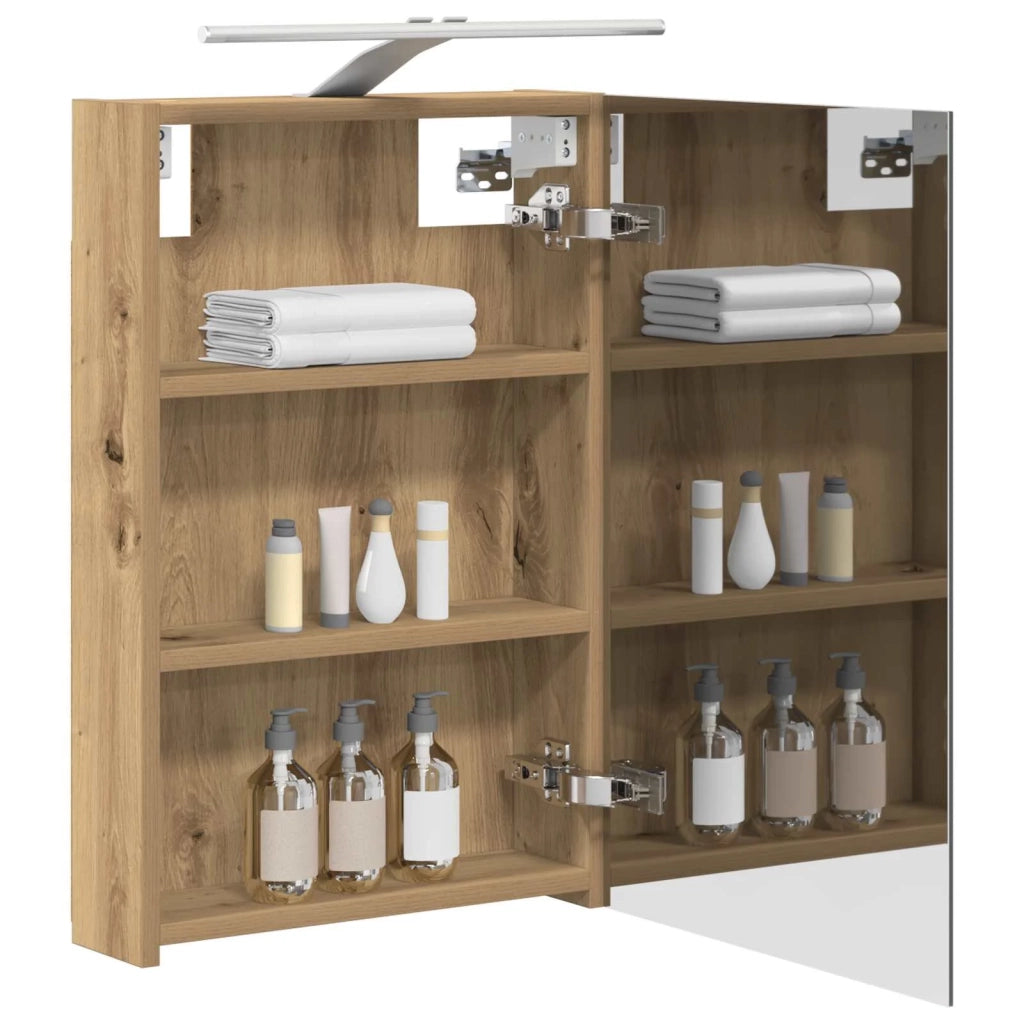 Mobiletto per specchio da bagno con porta Rovere Artigianale