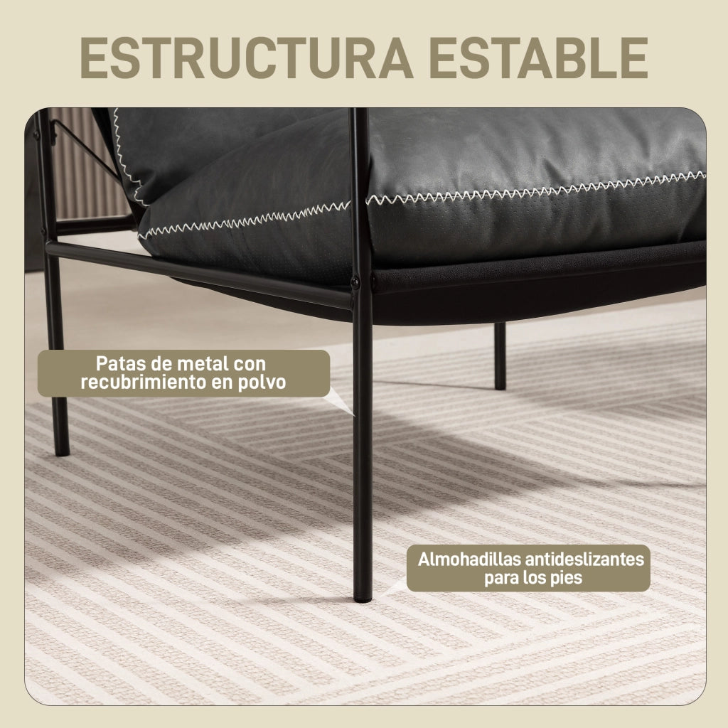 Poltrona Moderna Relax in Similpelle Grigio Scuro ¨C Zephmum ¨C Cuscini Estraibili