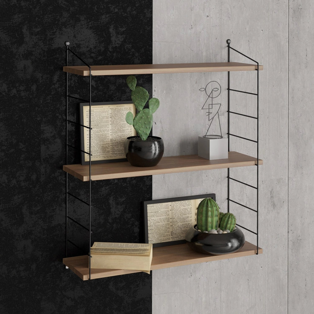 Mensola da parete in legno "Armoni" - 72 x 20 x 85 cm - Noce