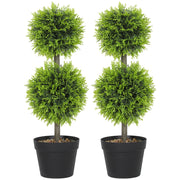 Piante artificiali decorative ¨C zephmum ¨C 2 pezzi, buxus sfera 60 cm, plastica, verde