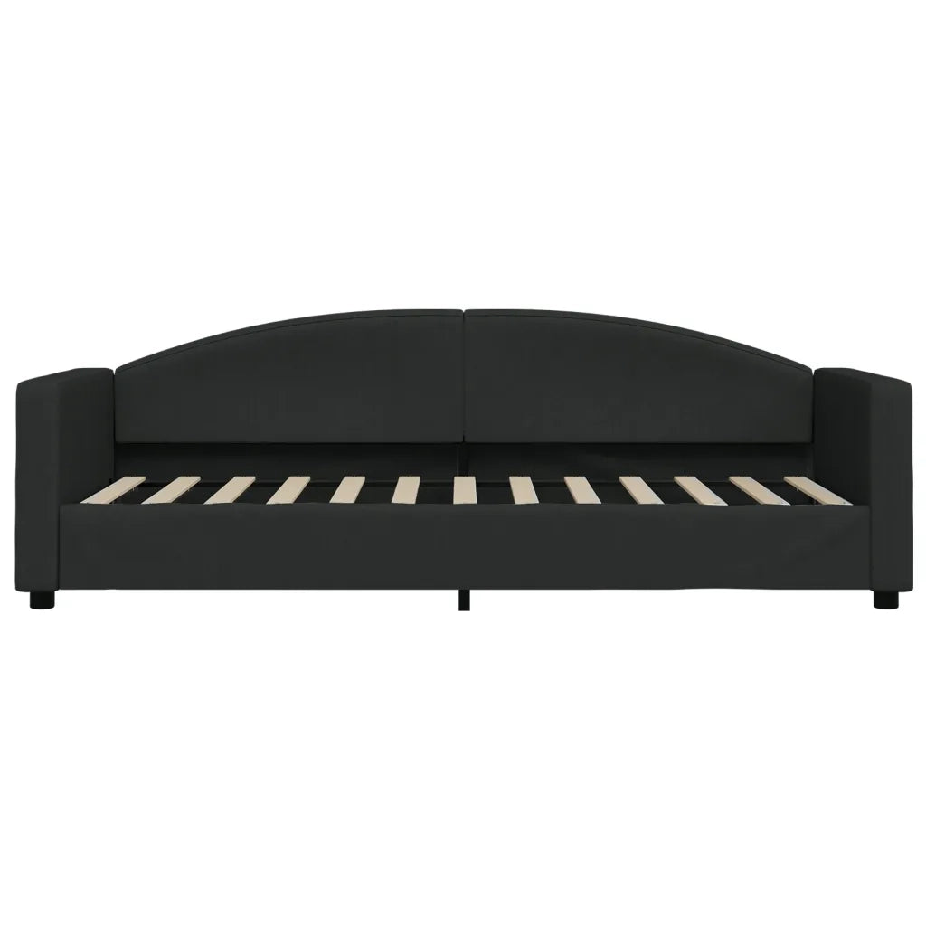 Divano Letto con Materasso Nero 80x200 cm in Tessuto