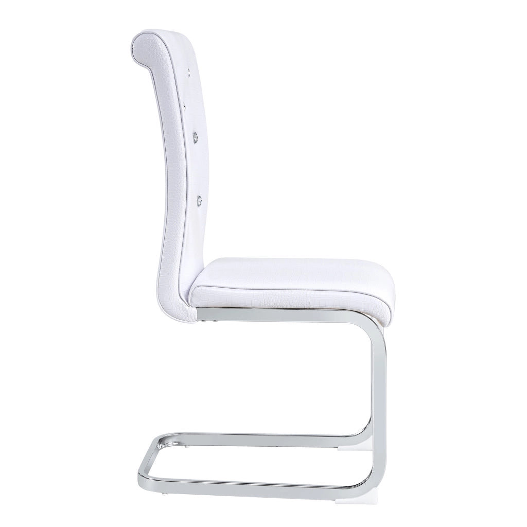 Set 2 Sedie da Pranzo Retr¨° Imbottite ¨C MINIMAL ¨C Similpelle, Design con Fibbia, Gambe in Metallo