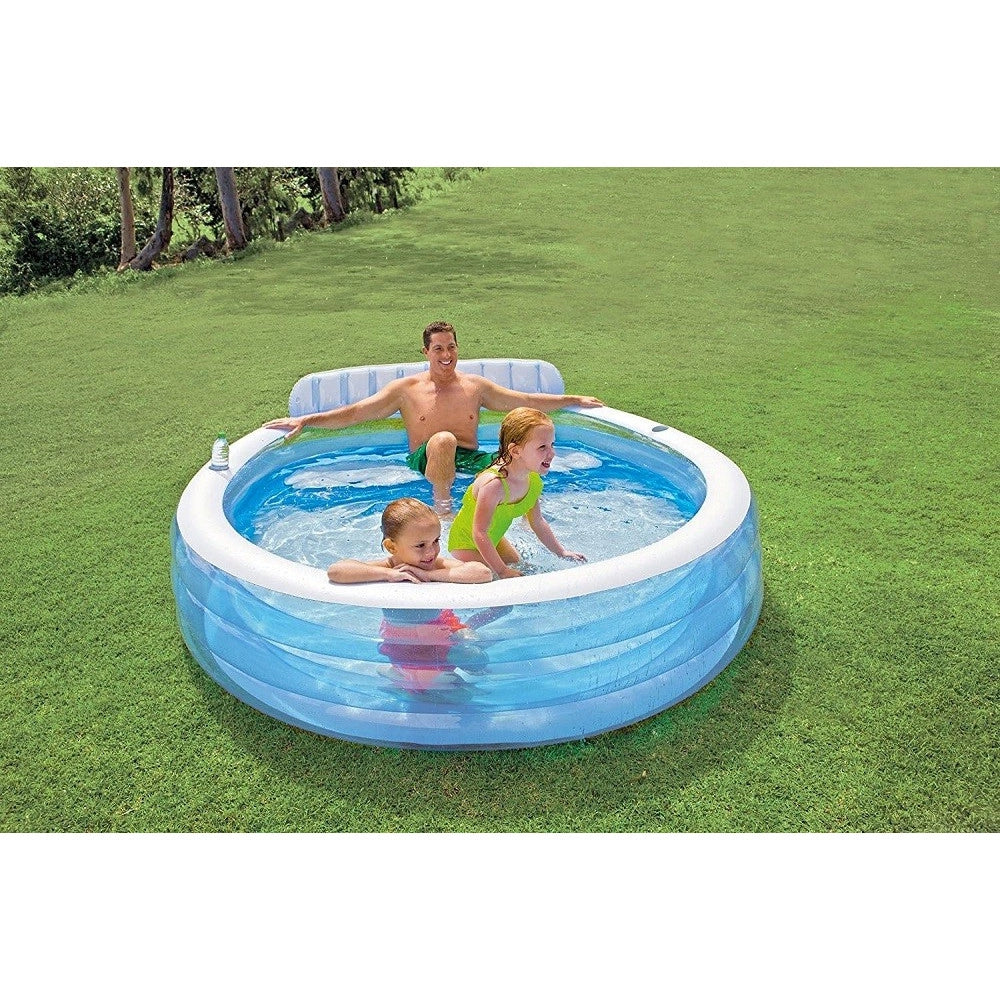 Trade Shop - Piscina Family Con Poltrona Swim Center Gonfiabile 229x218x79cm A 3 Anelli 57190 -