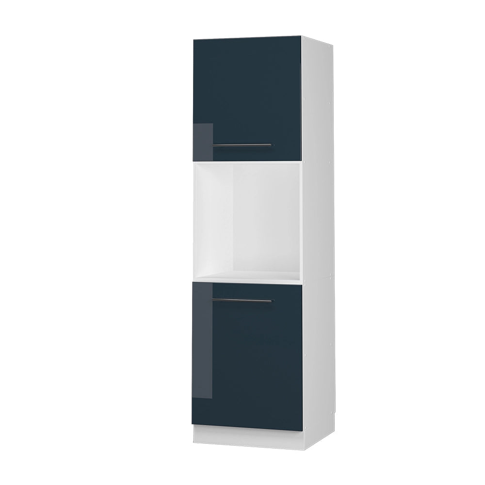 Mobile per forno da incasso Fame-Line Blu scuro lucido/Bianco 60 cm con ripiano aperto Vicco