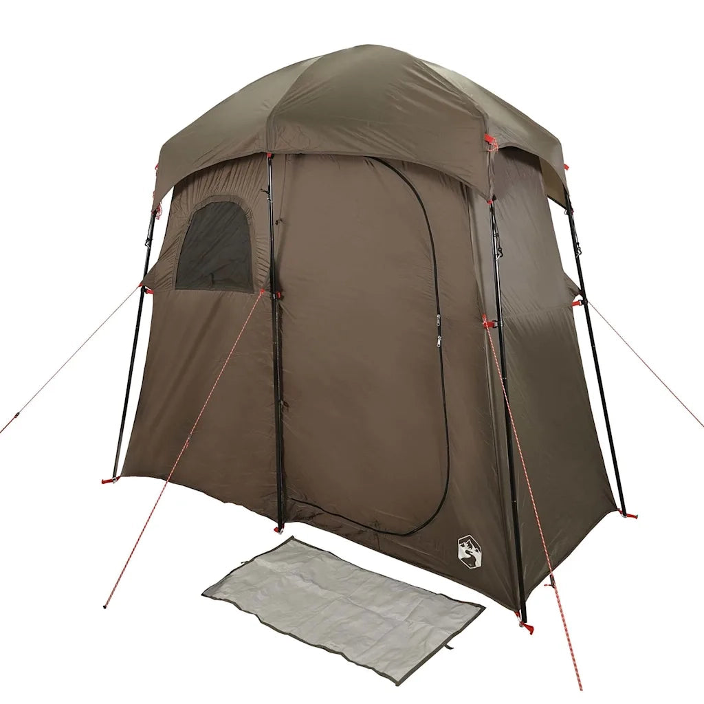 vidaXL Tenda da Doccia per 2 Persone Marrone Impermeabile