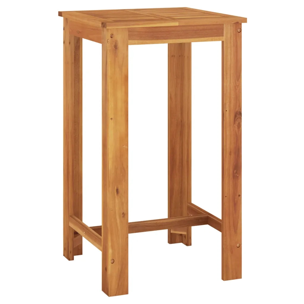 Set Bar Giardino 5pz Grigio Legno Massello Acacia e Polyrattan