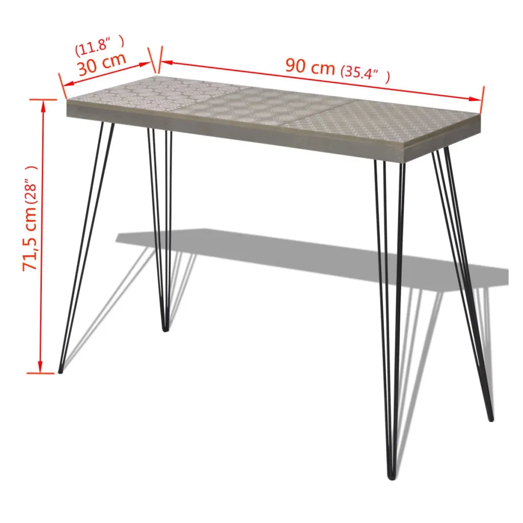 Tavolo Consolle 90x30x71,5 cm Grigio 243401