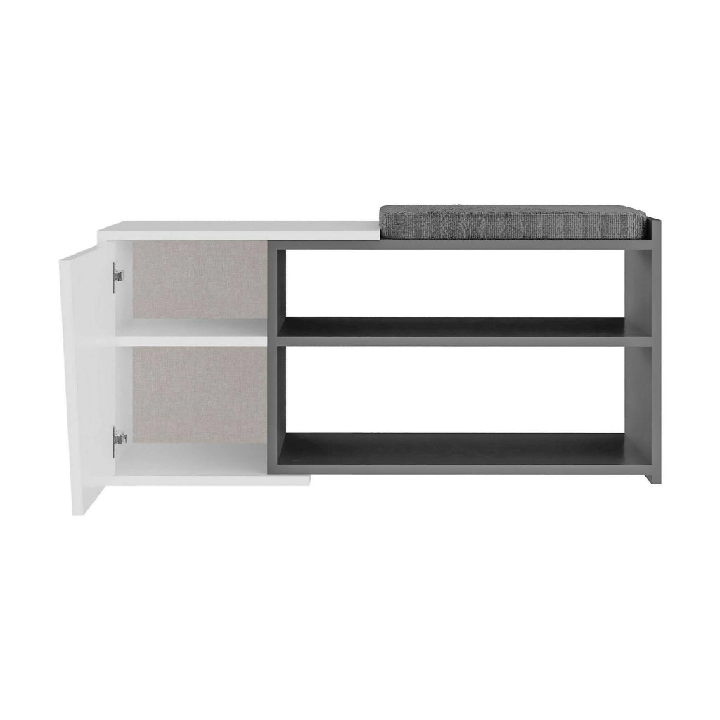Mobile Portascarpe Neneng, Scarpiera 2 Ripiani, 105x38x47h cm Nero Antracite