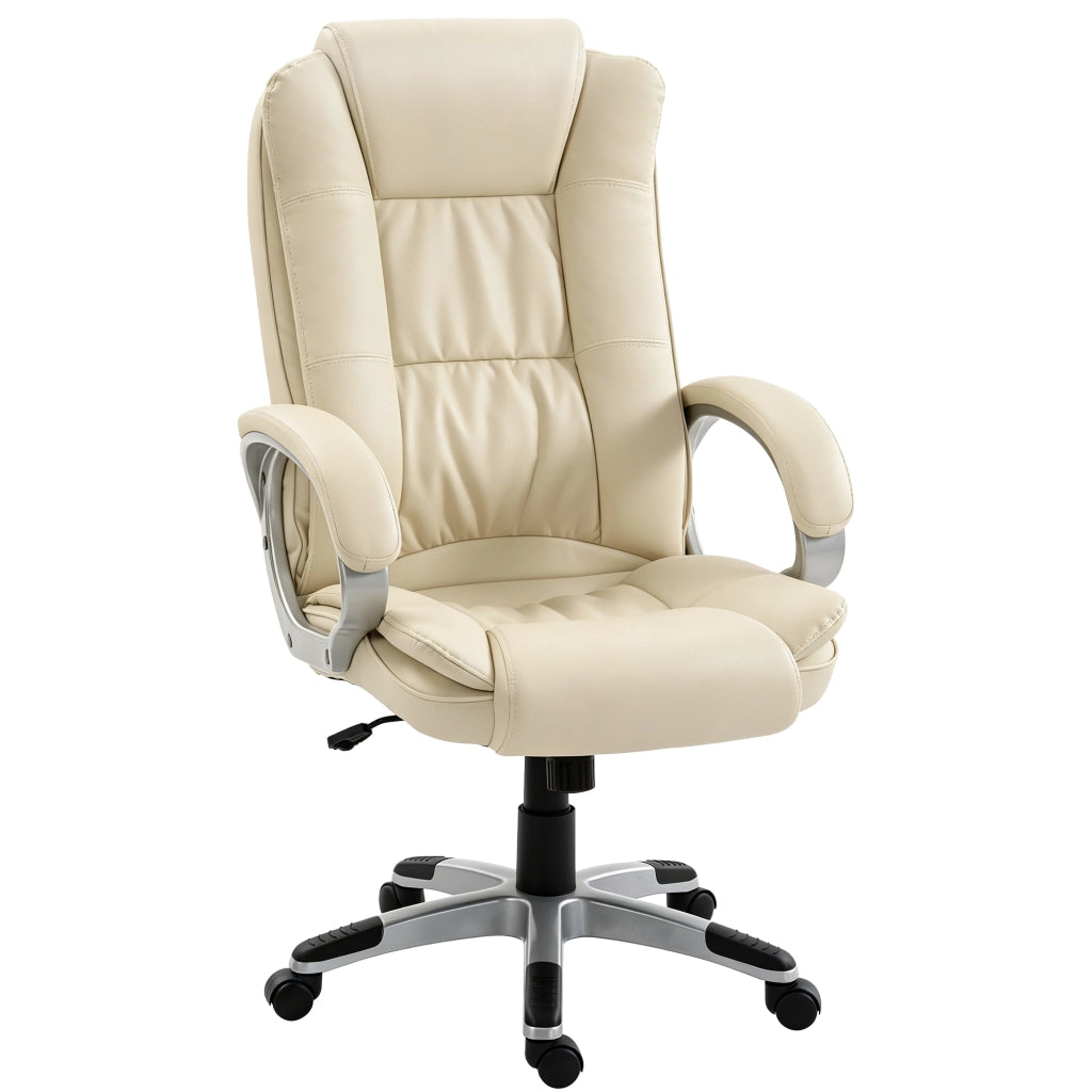 Sedia da ufficio girevole con schienale alto ¨C zephmum ¨C pelle beige