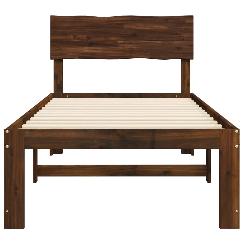 Letto Singolo con Testiera ROSTOCK Marrone Scuro 90 x 190 cm 903356