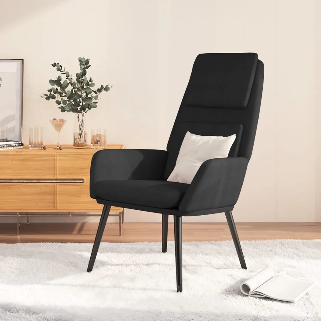 Poltrona | Sedia Relax Nera in Tessuto
