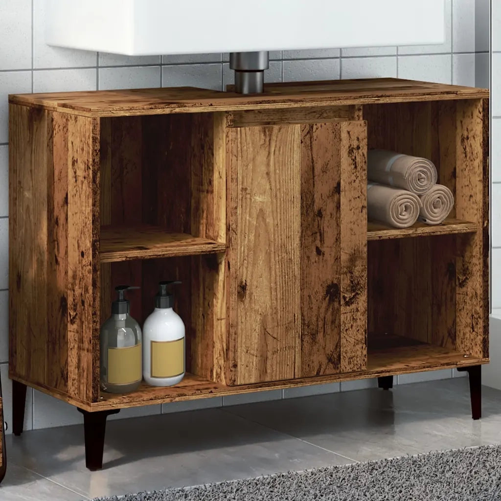 Mobile Lavabo | Armadio Lavabo Legno Antico 80x33x60 cm in Legno Multistrato
