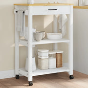 Carrello da Cucina MONZA 60x40x88,5 cm in Legno Massello di Pino 376096