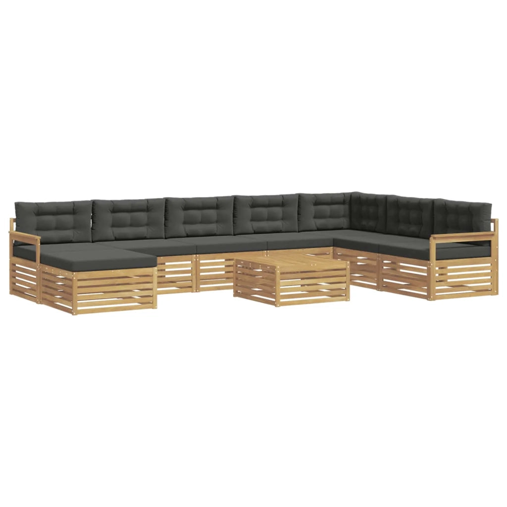 Set di divani da esterno con cuscino 9 pcs Bianco e Antracite 3390992