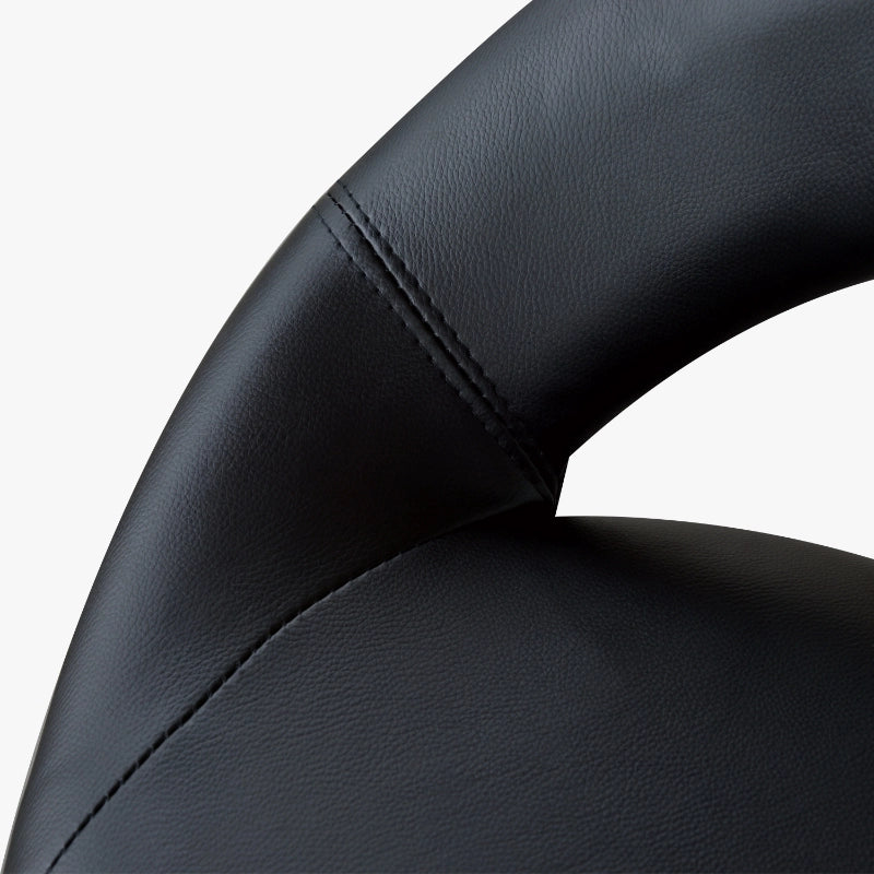 Sgabello girevole regolabile in altezza con ruote e schienale ergonomico in PU nero per saloni e studi medici