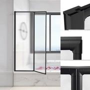 Kit di schermatura doccia in alluminio 100x140cm con design inclinabile e profili in alluminio nero