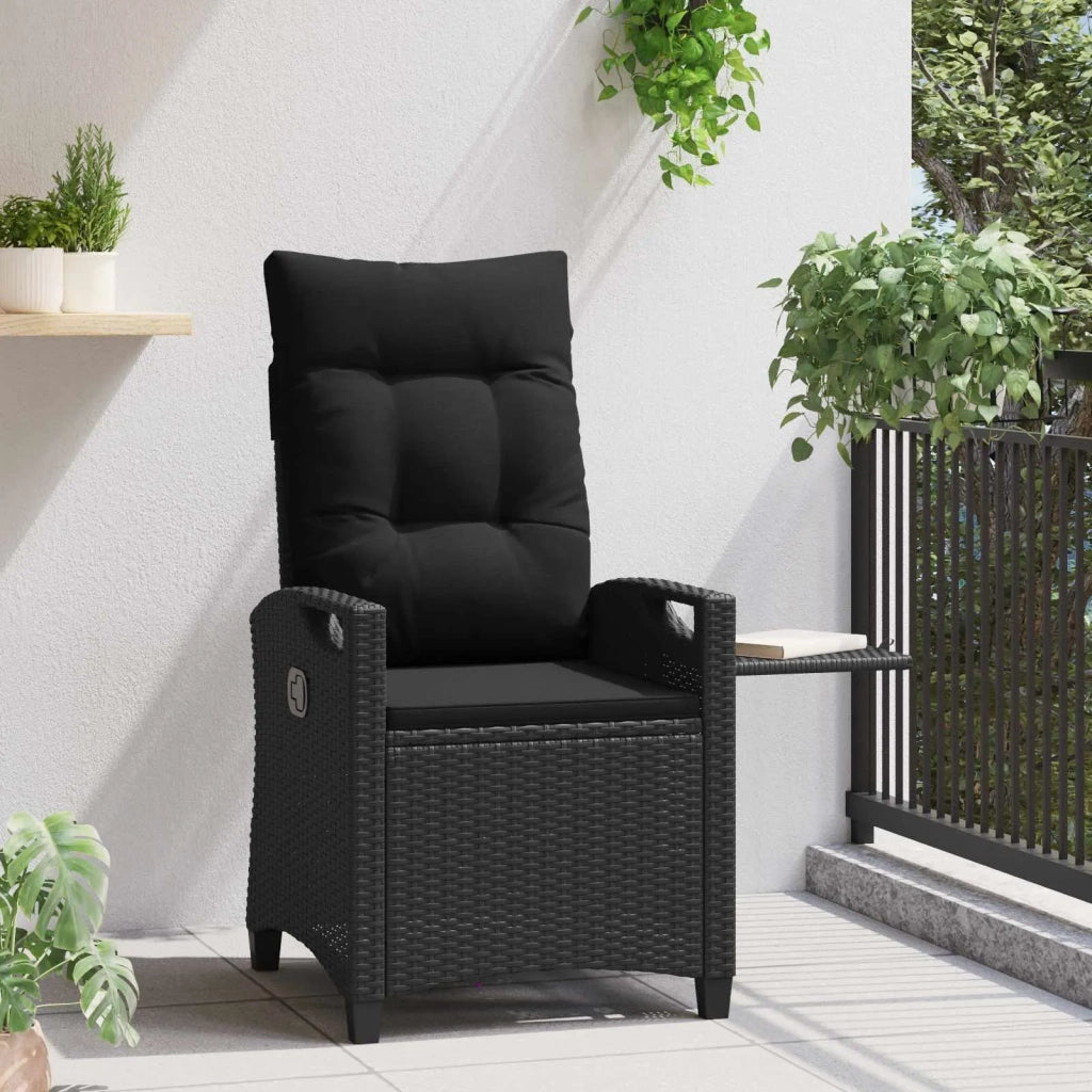 Sedia da giardino reclinabile Nero 56 x 60 x 112 cm polyrattan