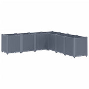Fioriera rialzata per piante fiori terrazza giardino 160 x 160 x 53 cm PP grigio 02_0037459