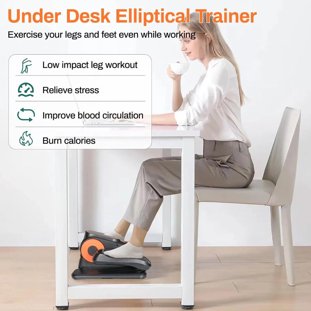 Trainer ellittico elettrico sotto scrivania con telecomando Trainer ellittico Pedal Trainer Trainer per gambe Stepper a velocità regolabile per Home Office Adolescenti per anziani e adulti