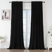 Gordini di velluto con cintura di piegatura set da 2 - 132 x 245 cm tenda termica nera