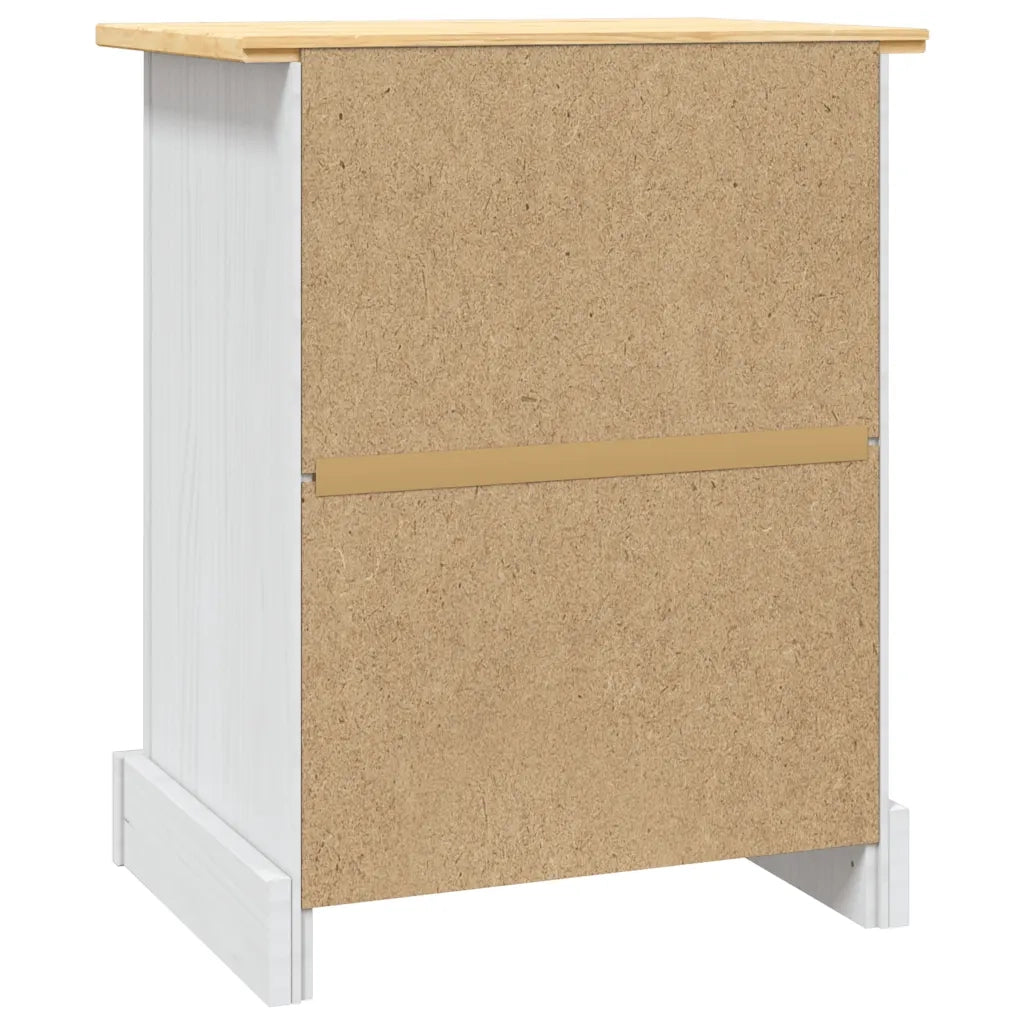 Comodino in Legno di Pino Messicano Corona Bianco 53x39x67 cm 282618
