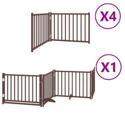 Cancello Cani Porta Pieghevole Marrone 12 Pannelli 960cm Pioppo CFW9179809