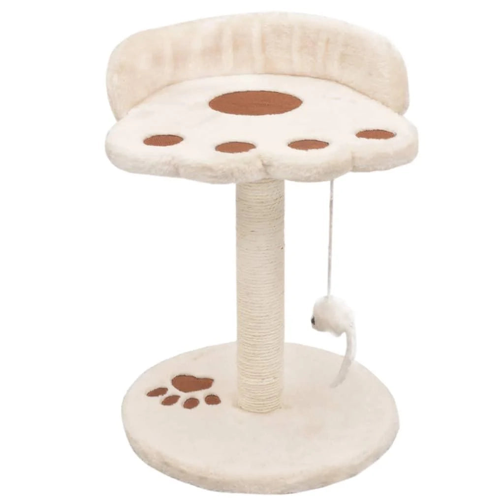 Tiragraffi albero per gatti cuccia per gatti peluche in sisal 40 cm beige e marrone 3702275
