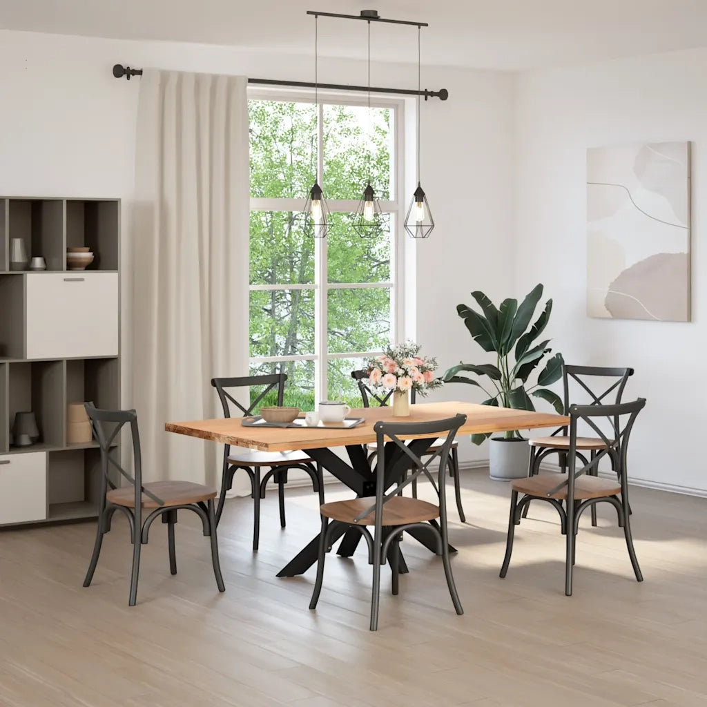 Gamba per Tavolo da Pranzo a Forma di Ragno Nero 120x68x(72-73) cm Acciaio 4013112