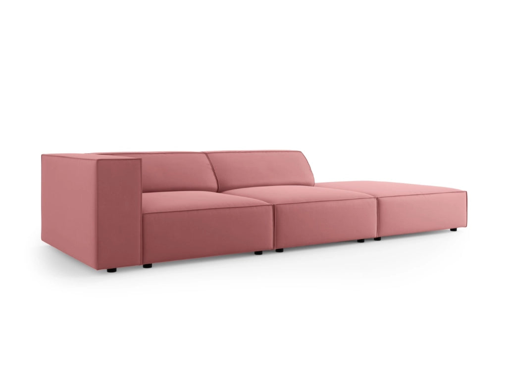 Cosmopolitan Design - Divano destro "Arendal" 4 posti in velluto salmone 