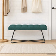Panchina con bottoni imbottiti Verde Scuro 110 x 40 x 46 cm 42038376