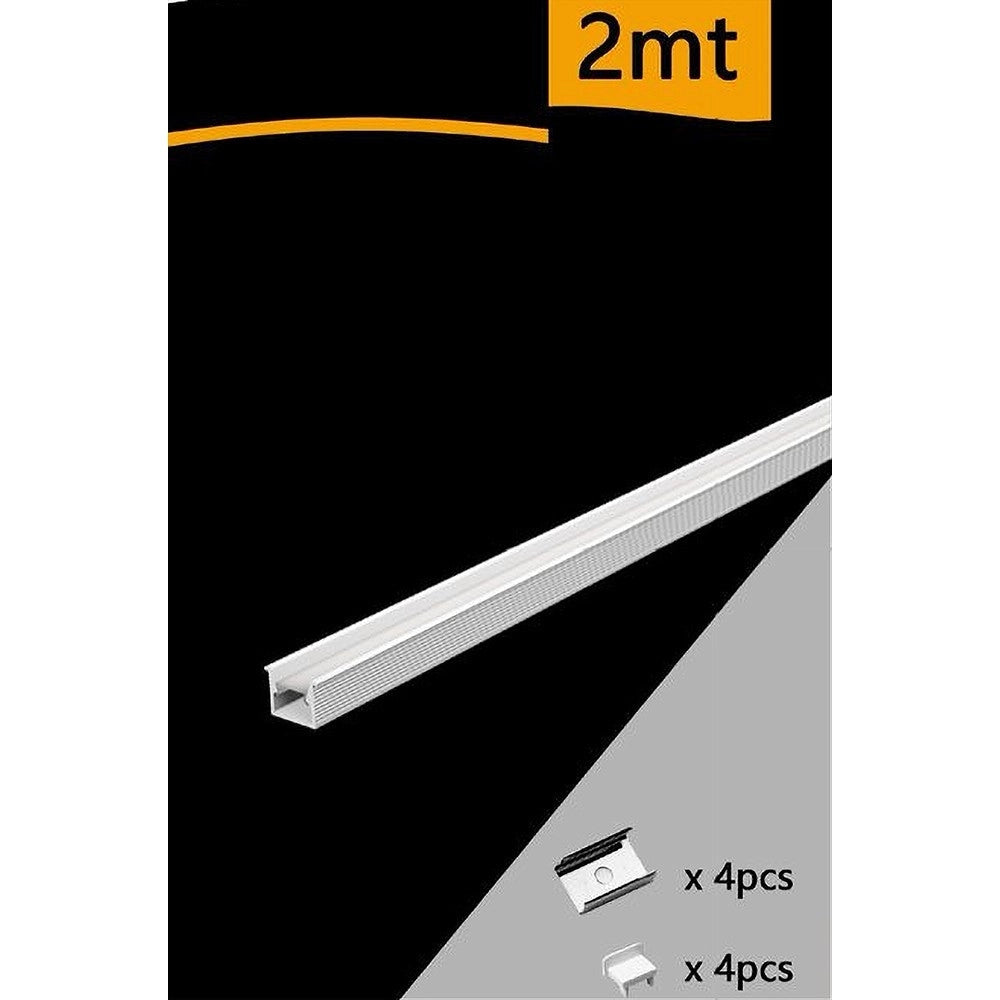 Trade Shop - 10pz Profilo In Alluminio A Plafone Sezionabile 2mt Per Striscia Led Strip Al-22 -
