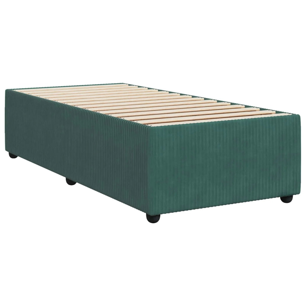 Letto Box Spring LED con Materasso Verde Scuro 90 x 200 cm 3455990