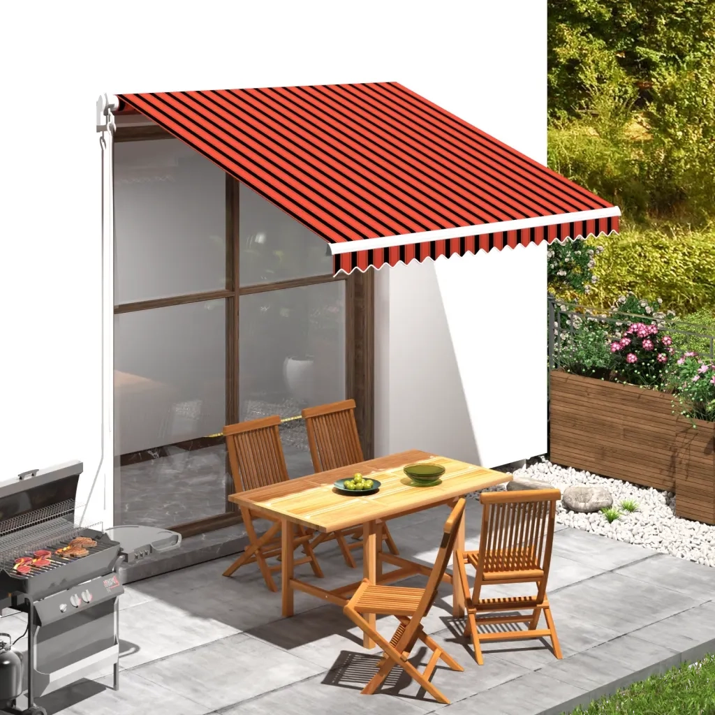 Tenda da Sole in Tela-Ricambio telo per tenda da sole Arancione e Marrone 3x2,5 m