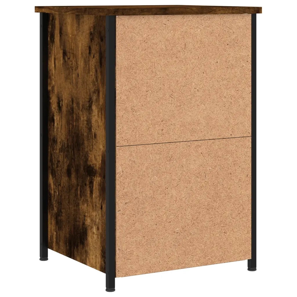 Set di 2 Comodini | Armadio da Notte | Mobiletto da notte Rovere Fumo 40x36x60 cm in Legno Multistrato