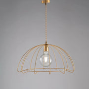 Lampadario industrial a sospensione in ferro Oro una luce 55x h30 cm