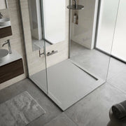 Piatto doccia quadrato 90x90 cm effetto pietra in marmoresina EUPHORIA grigio ATENE