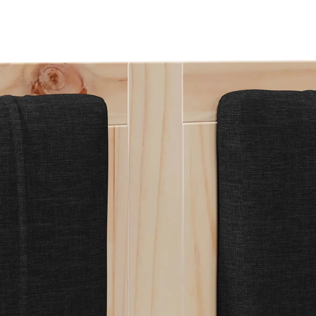 Testiera imbottita-Testiera con Cuscini-Testata Marrone 140 cm Pino massello 556818