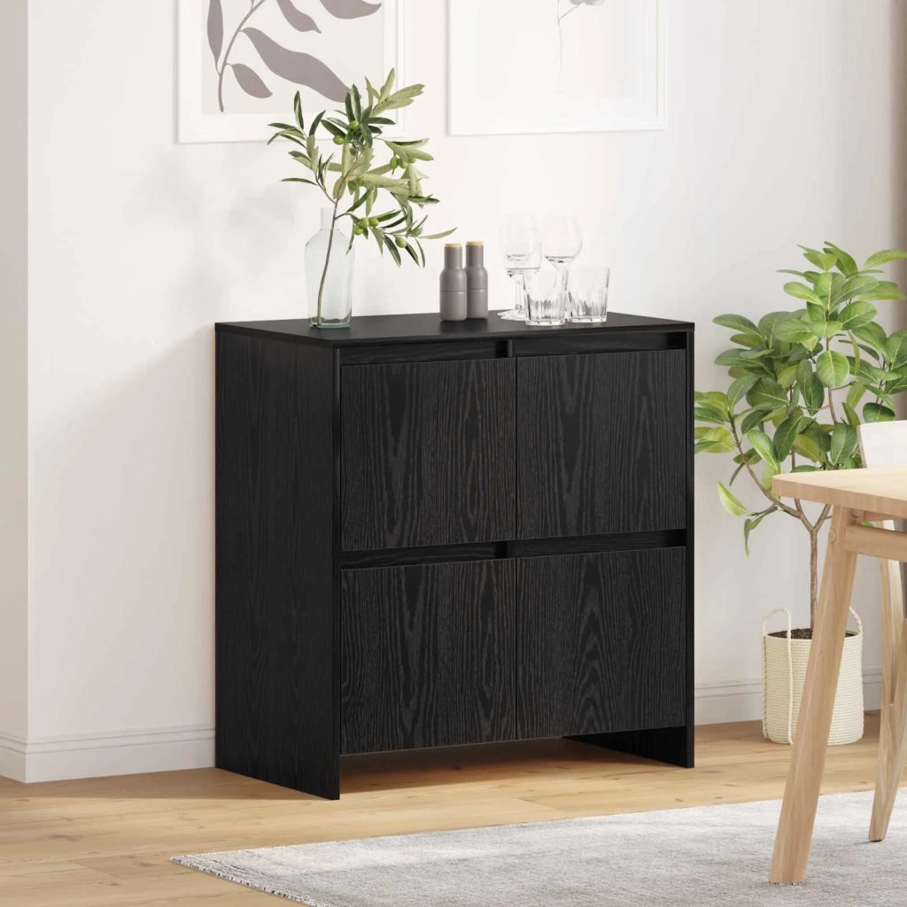 Credenza Rovere Nero 70 x 41 x 75 cm Legno multistrato 875230