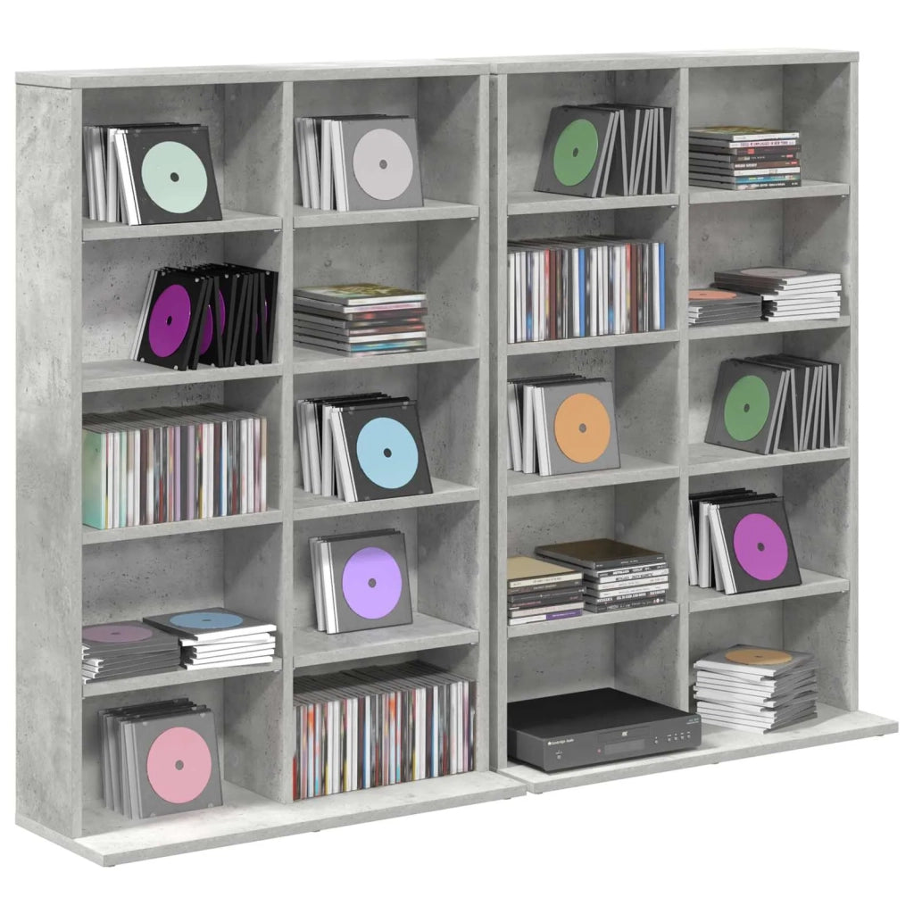 Mobile per CD 2 pz Grigio Cemento 65 x 23,5 x 97,5 cm 8012681
