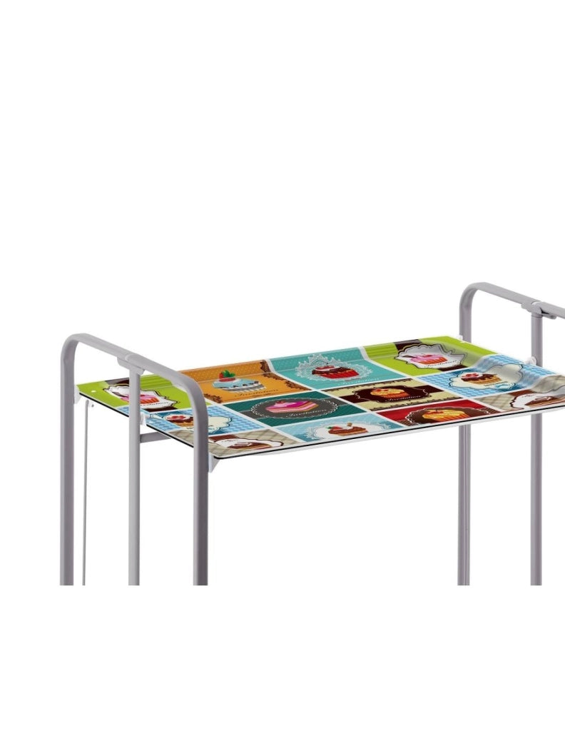 Carrello da cucina pieghevole grigio con ruote BAUHAUS 2 ripiani