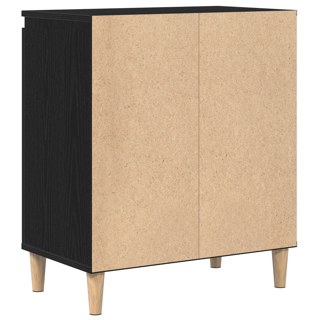 Credenza Nera in Rovere 60x35x70 cm in Legno Ingegnerizzato