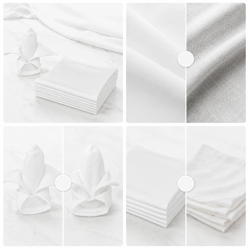 100 White Dinner Napkins 50 X 50 Cm