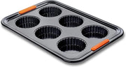 Forma per torte 6 tartelettes con superficie antiscivolo nera con diametro 10 cm